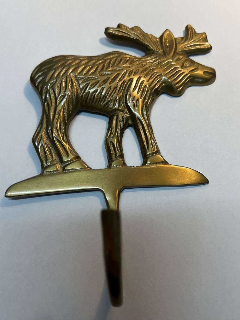 Vintage Brass Moose Wall Hook